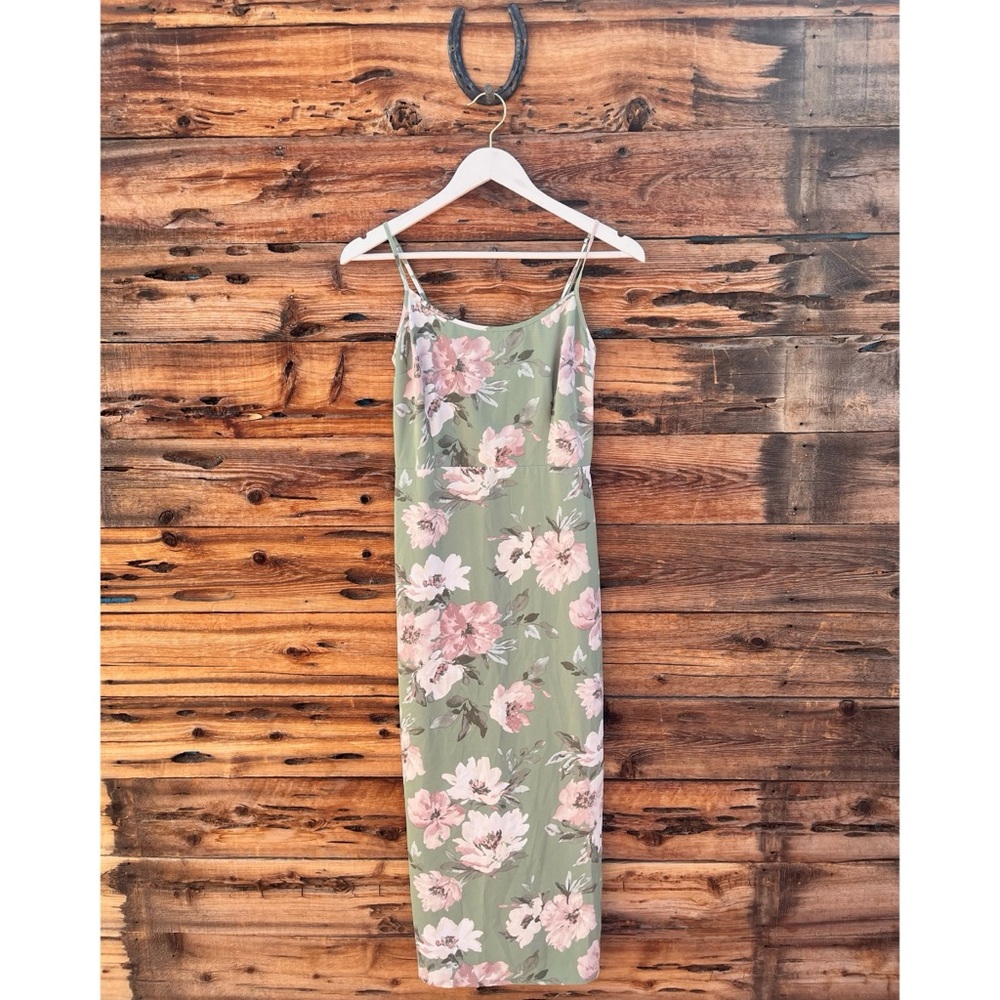 ABERCROMBIE & FITCH | The A&F Camille Midi Green Floral Dress S